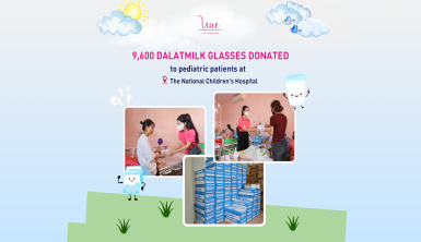 9,600 Dalatmilk glasses donated to pediatric patients at the National Children’s Hospital